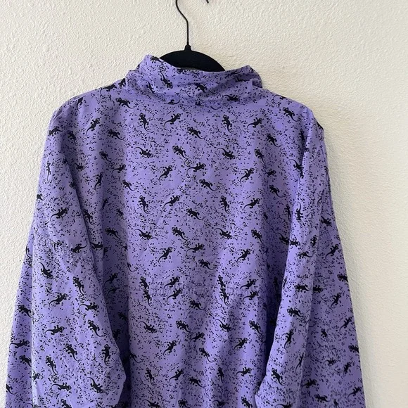 Gecko Hawaii Anorak Jacket Men's XL Purple 1/4 Zip Pullover AOP 80's 90s Surfer - Picture 9 of 12